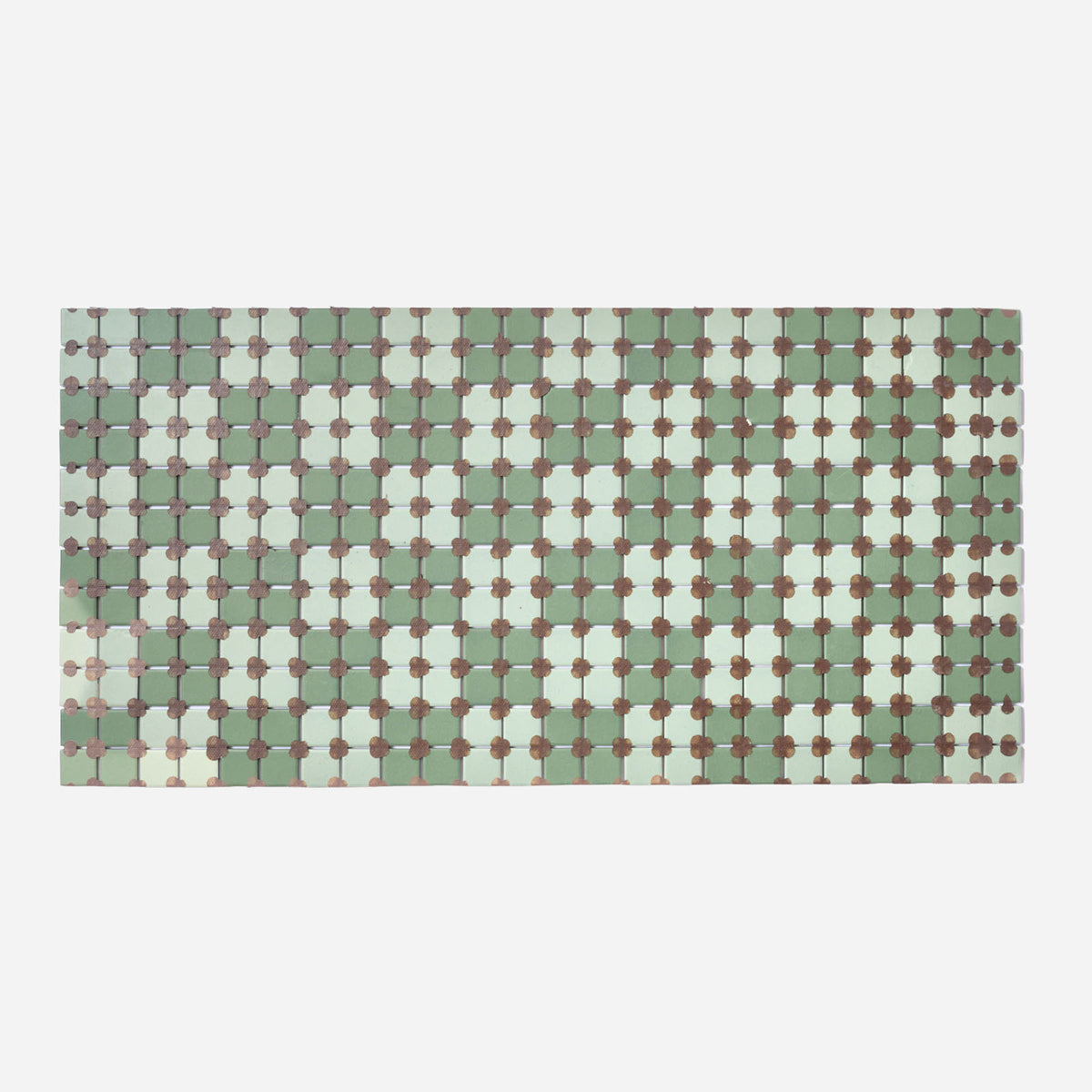 Mosaic Tile Co. 1970s Green Checkered Floor Tile