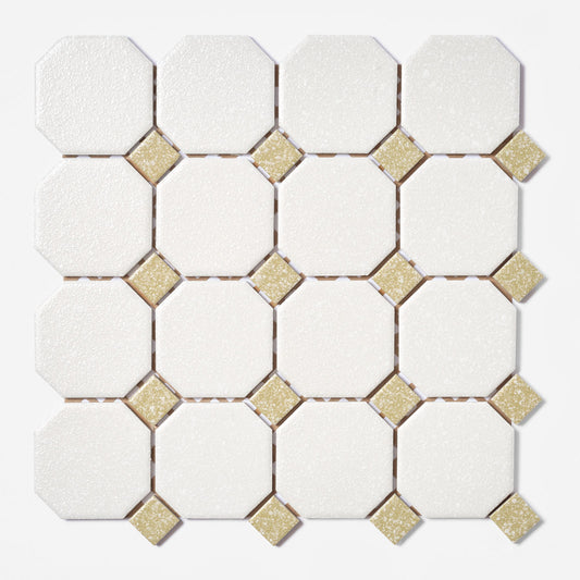 Vintage 1960s Japanese Crystal Glazed Octagon Floor Tile