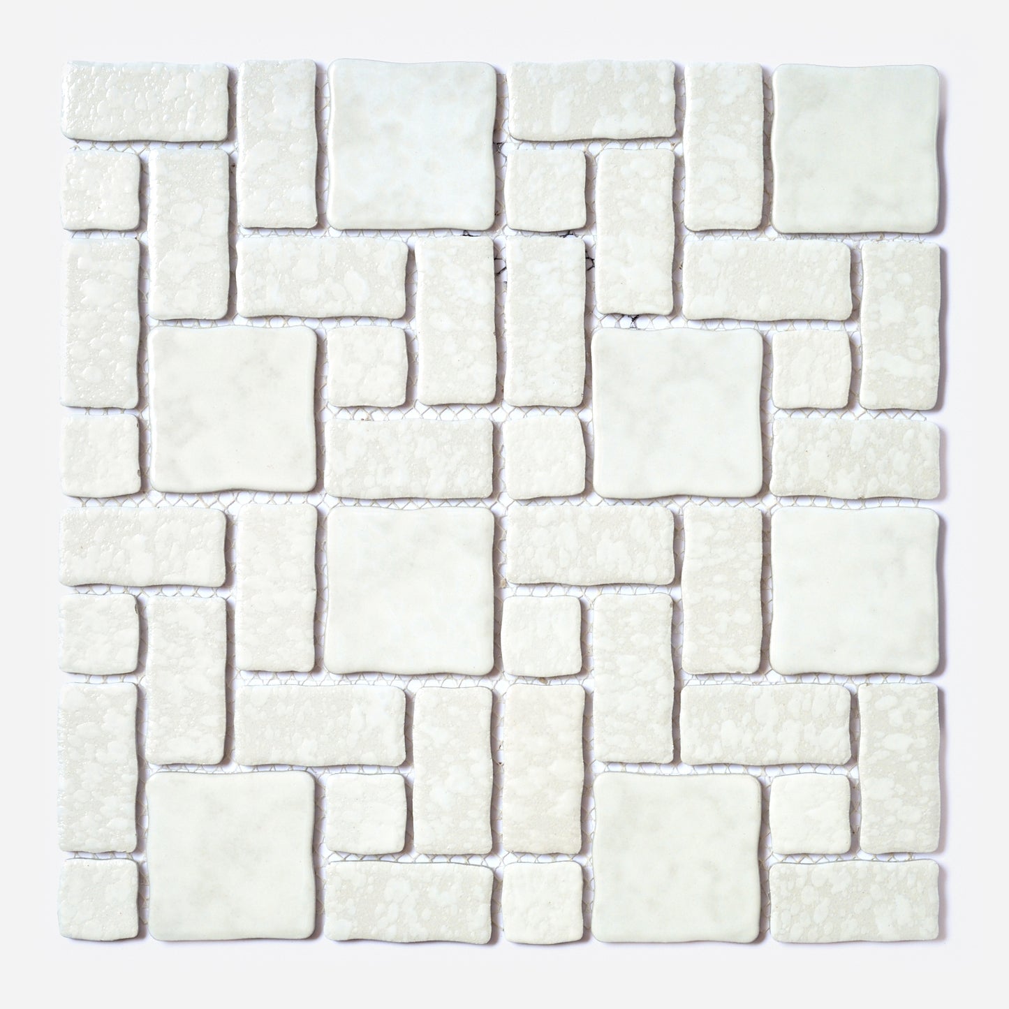 Vintage 1960s White Block Random Floor/Wall Tile