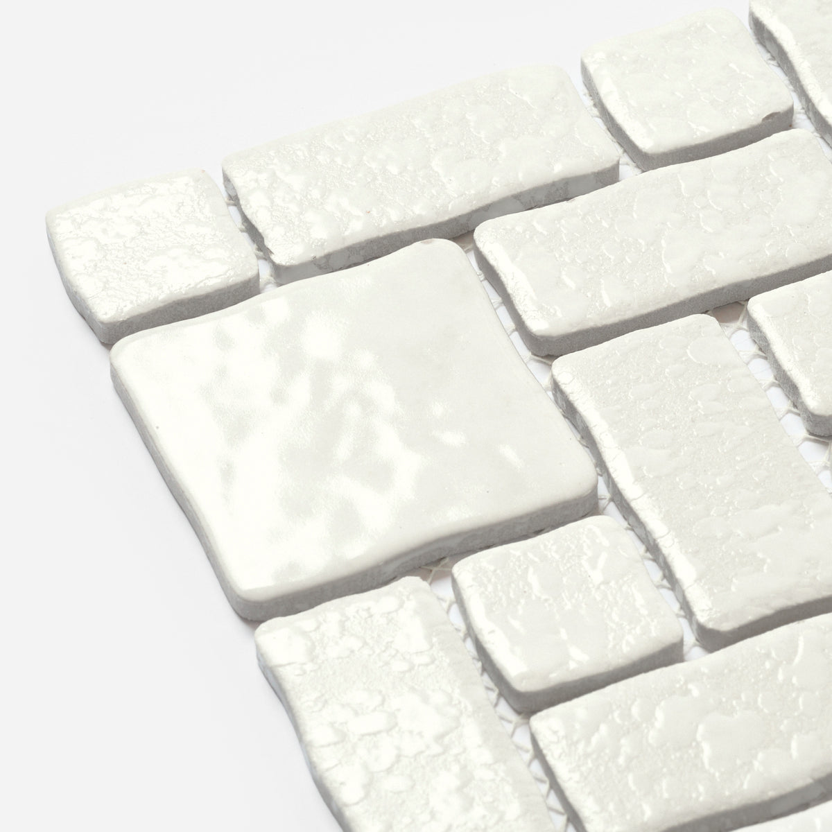 Vintage 1960s White Block Random Floor/Wall Tile