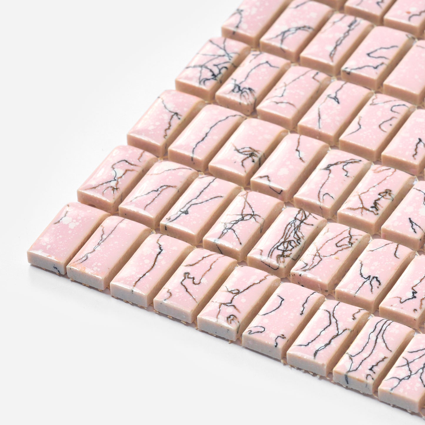 Vintage 1960s Japanese Mini Pink Rectangle Floor/Wall Tile