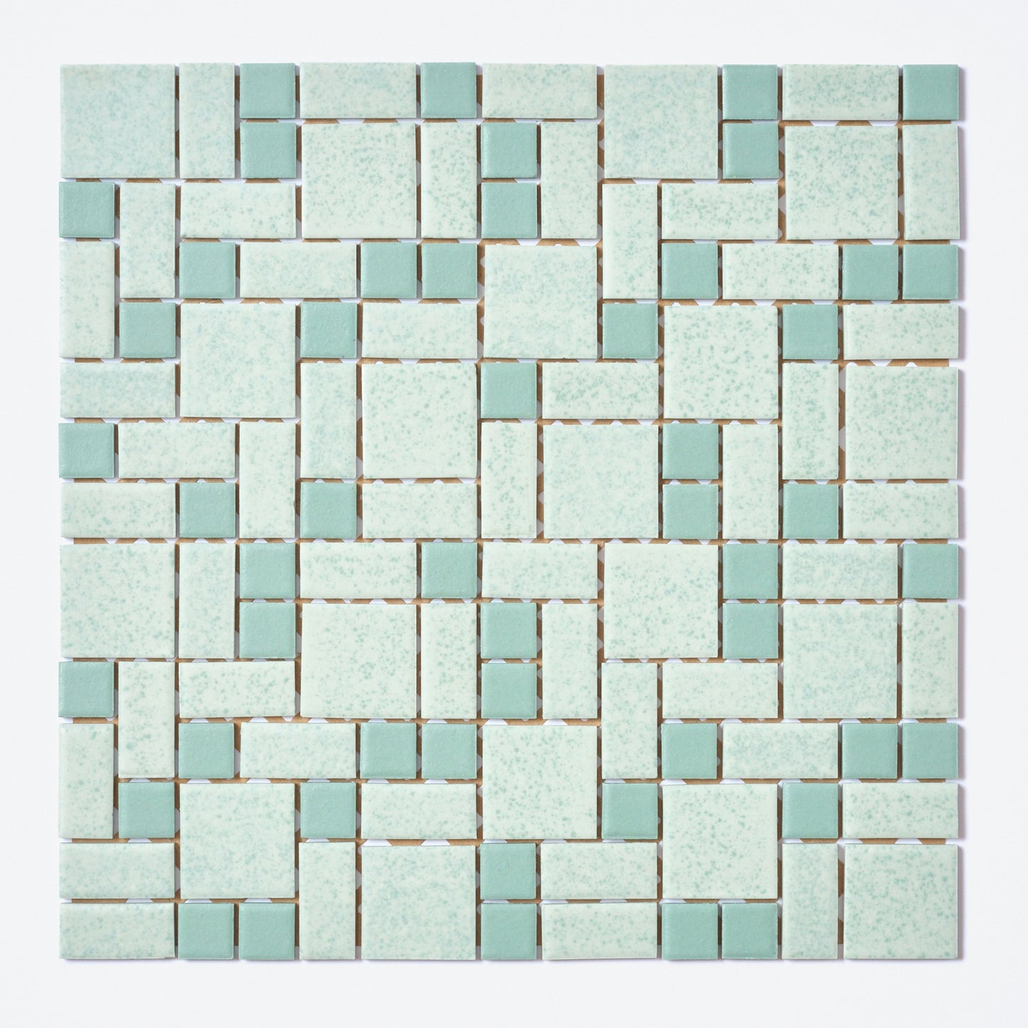 Vintage 1960s Japanese Turquoise Block Random Floor Tile