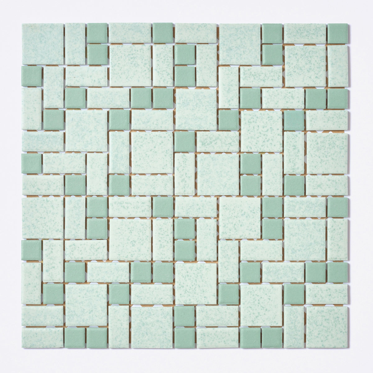 Vintage 1960s Japanese Turquoise Block Random Floor Tile