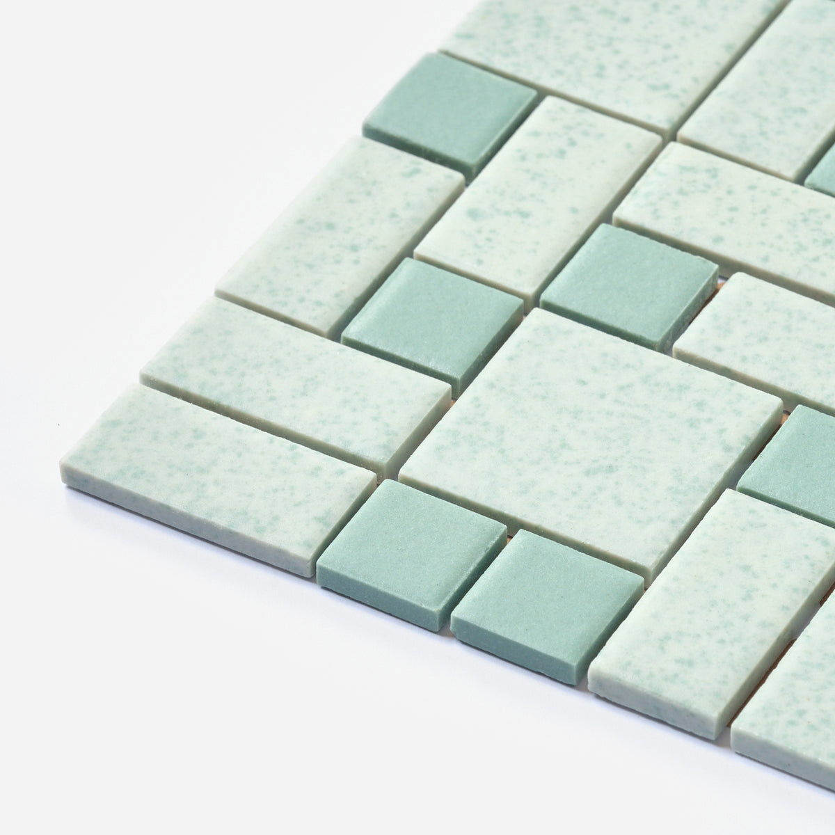 Vintage 1960s Japanese Turquoise Block Random Floor Tile
