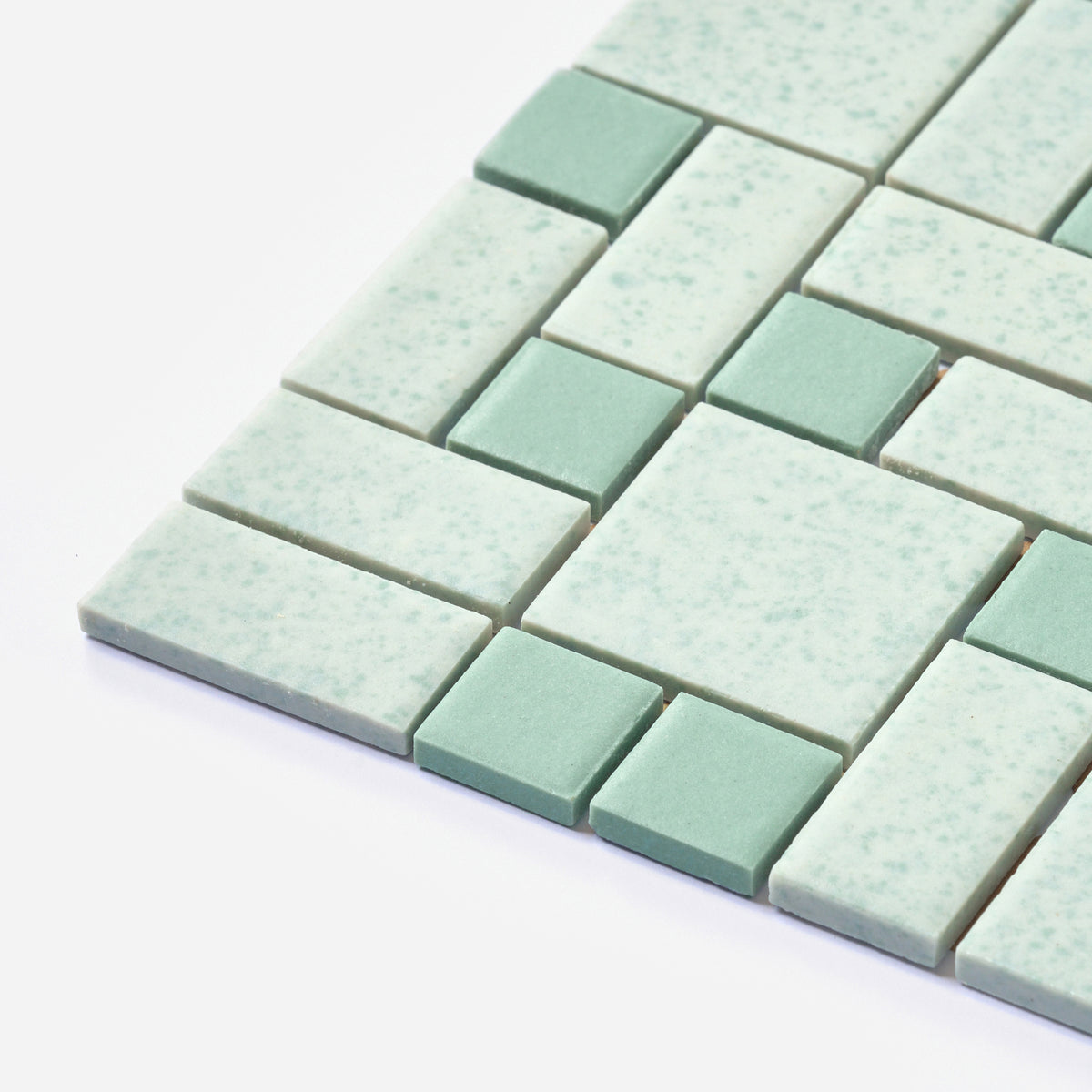 Vintage 1960s Japanese Turquoise Block Random Floor Tile