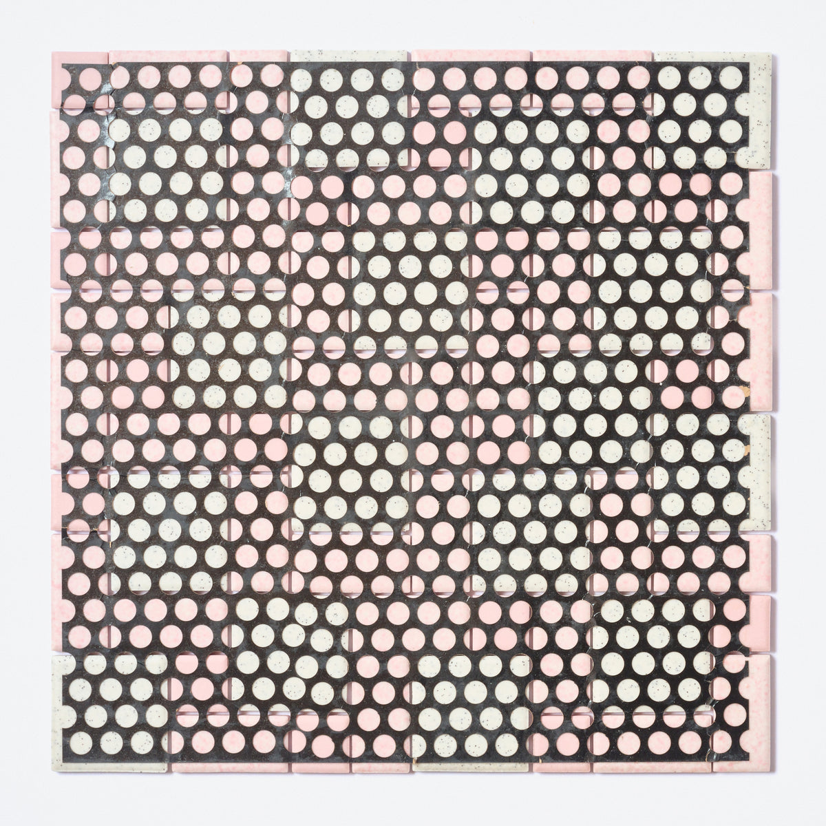 1960s Florida Tile Pink And Spice Block Random Floor Tile