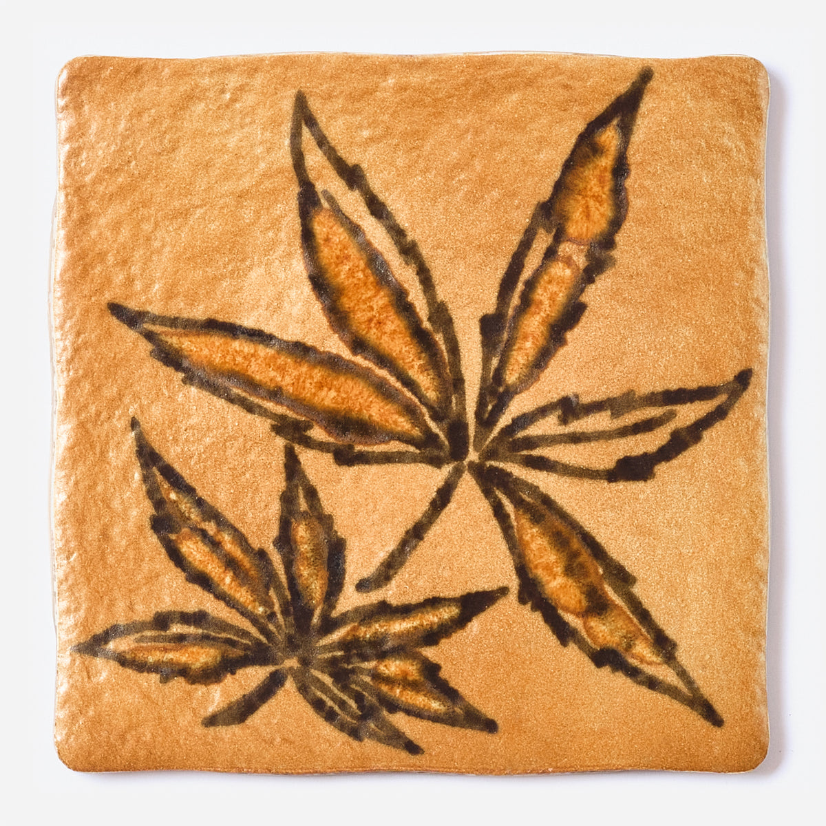 1970s Vintage Italian Rustic Weed Wall Tile