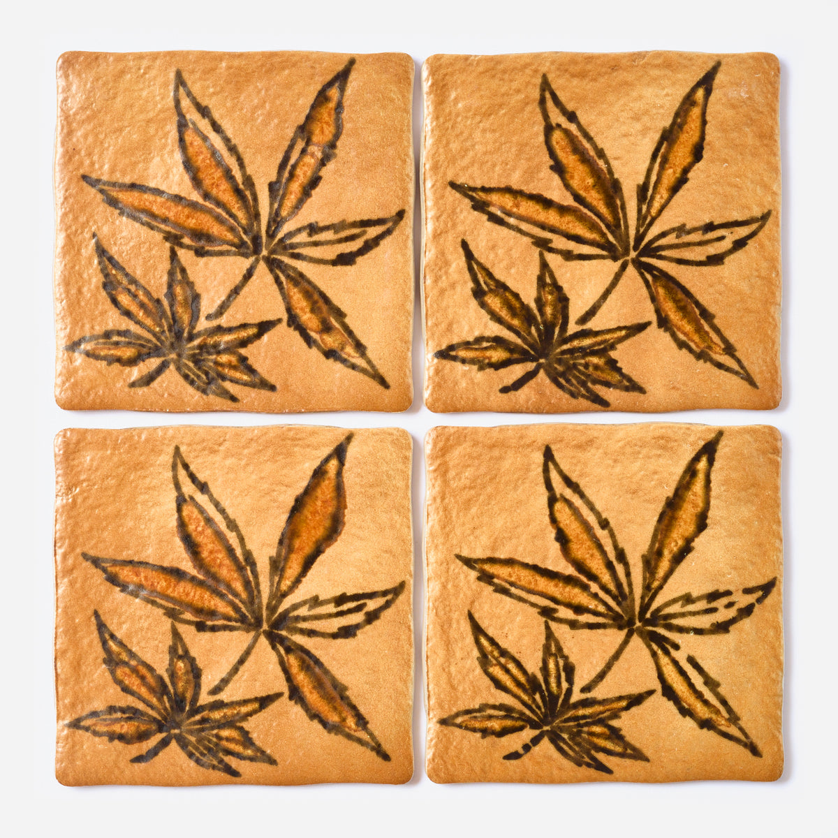 1970s Vintage Italian Rustic Weed Wall Tile