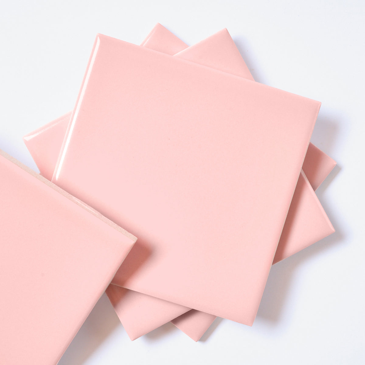 1960s American Encaustic Tile Matte Pink Wall Tile