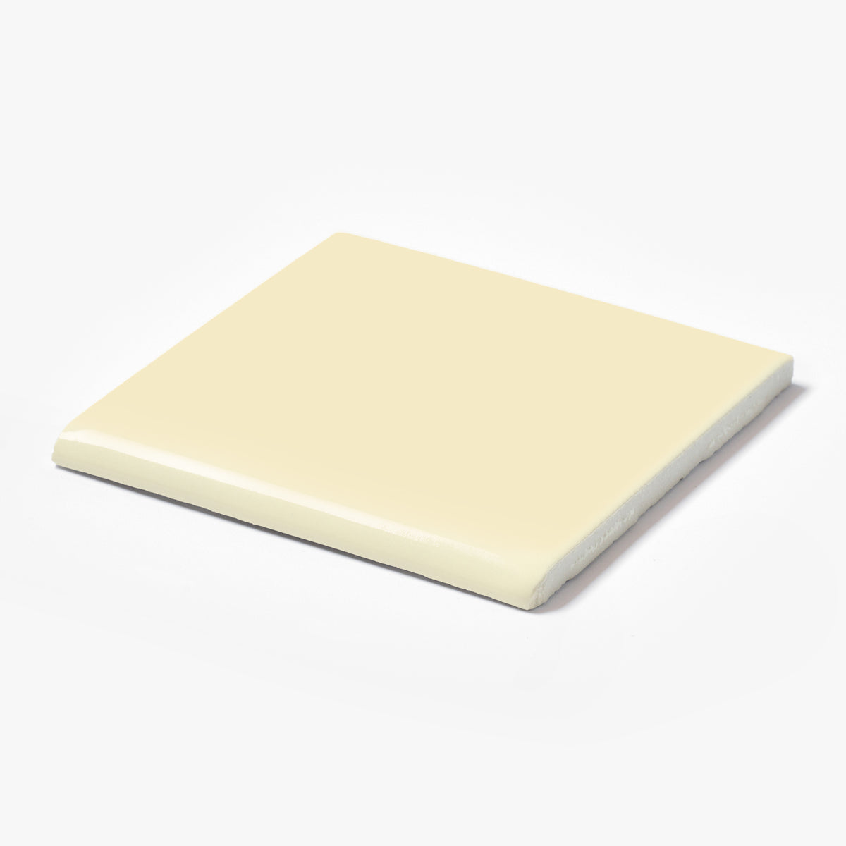 1970s Robertson 371 Ivory Square Bullnose Tile