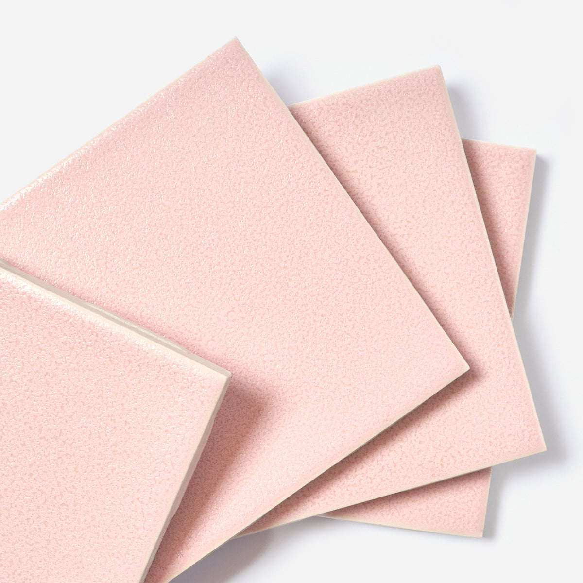 1960s Mid State Textured Glaze Pink Wall Tile