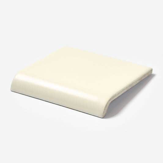 1970s Mid State Matte Antique Ivory Square Mud Cap Tile