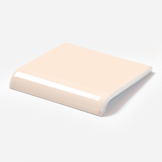 1970s Mid State Fawn Beige Square Mud Cap Tile