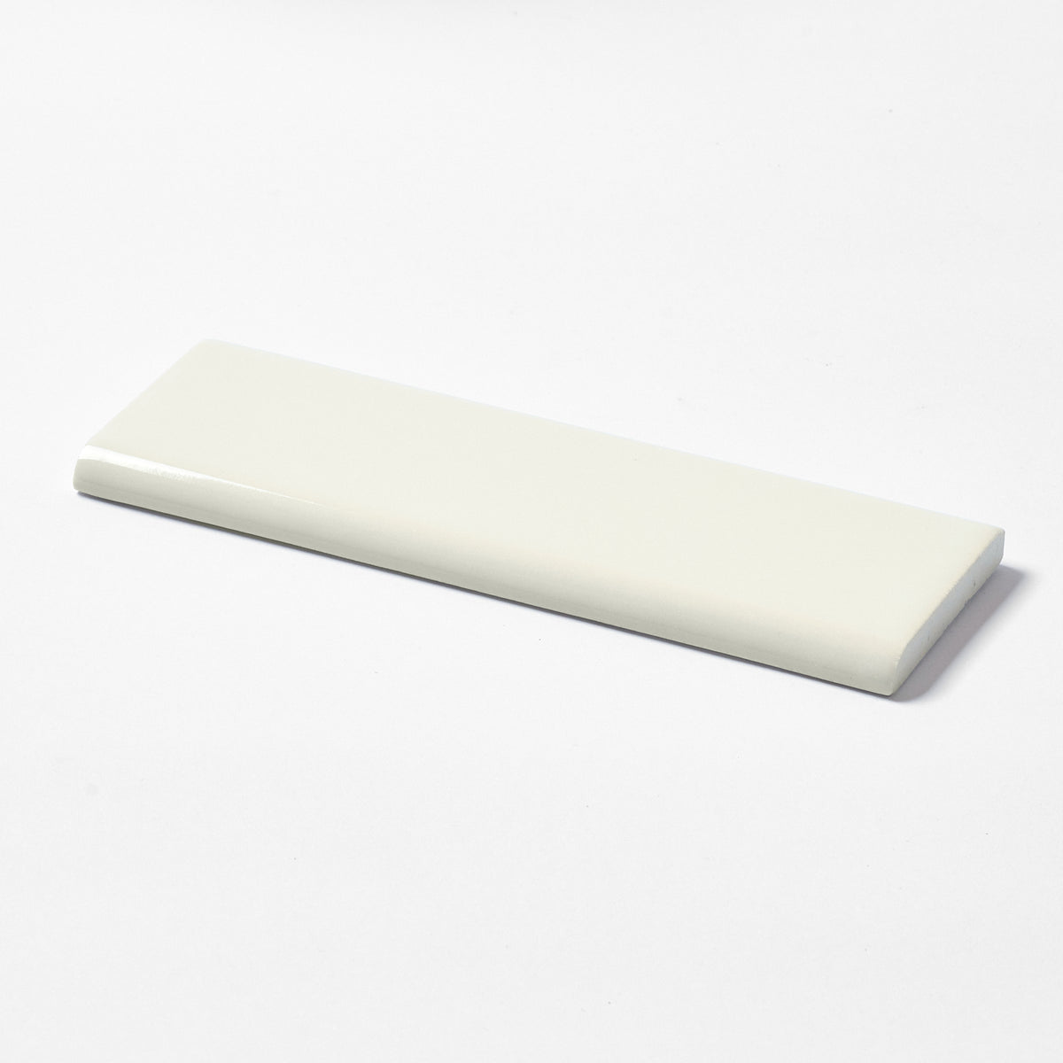 1970s Mid State Antique White Bullnose Tile