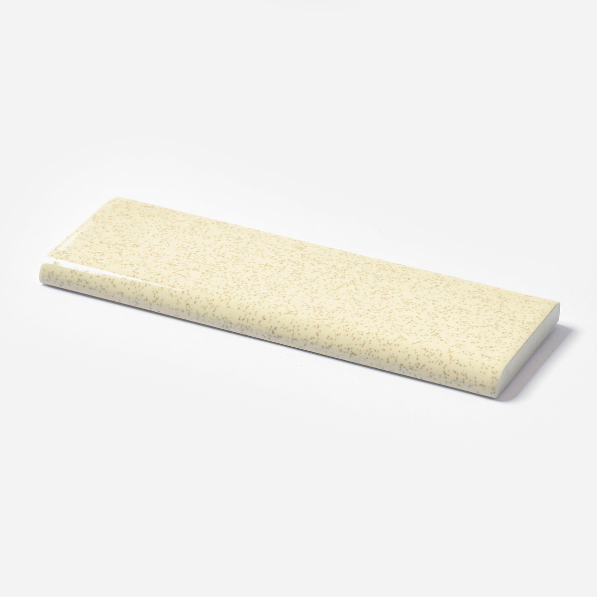 1970s Mid State Oatmeal Bullnose Tile