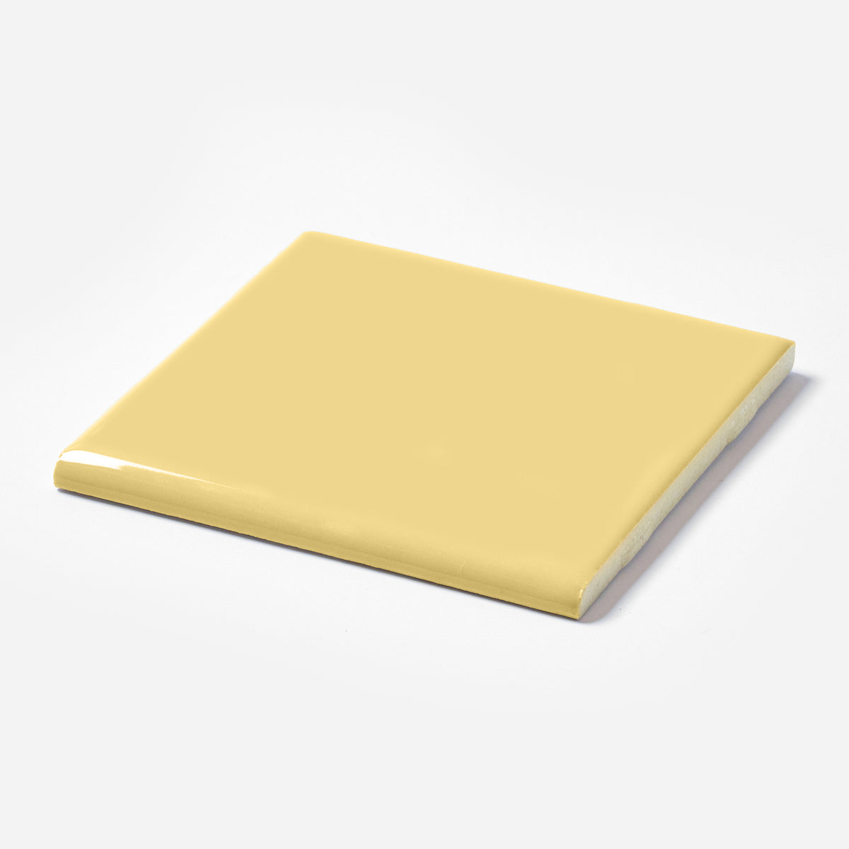 1970s Mid State Harvest Gold Square Bullnose Tile