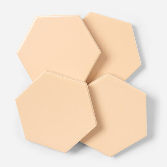 1940s Romany Tiles Suntan Matte Hex Floor Tile