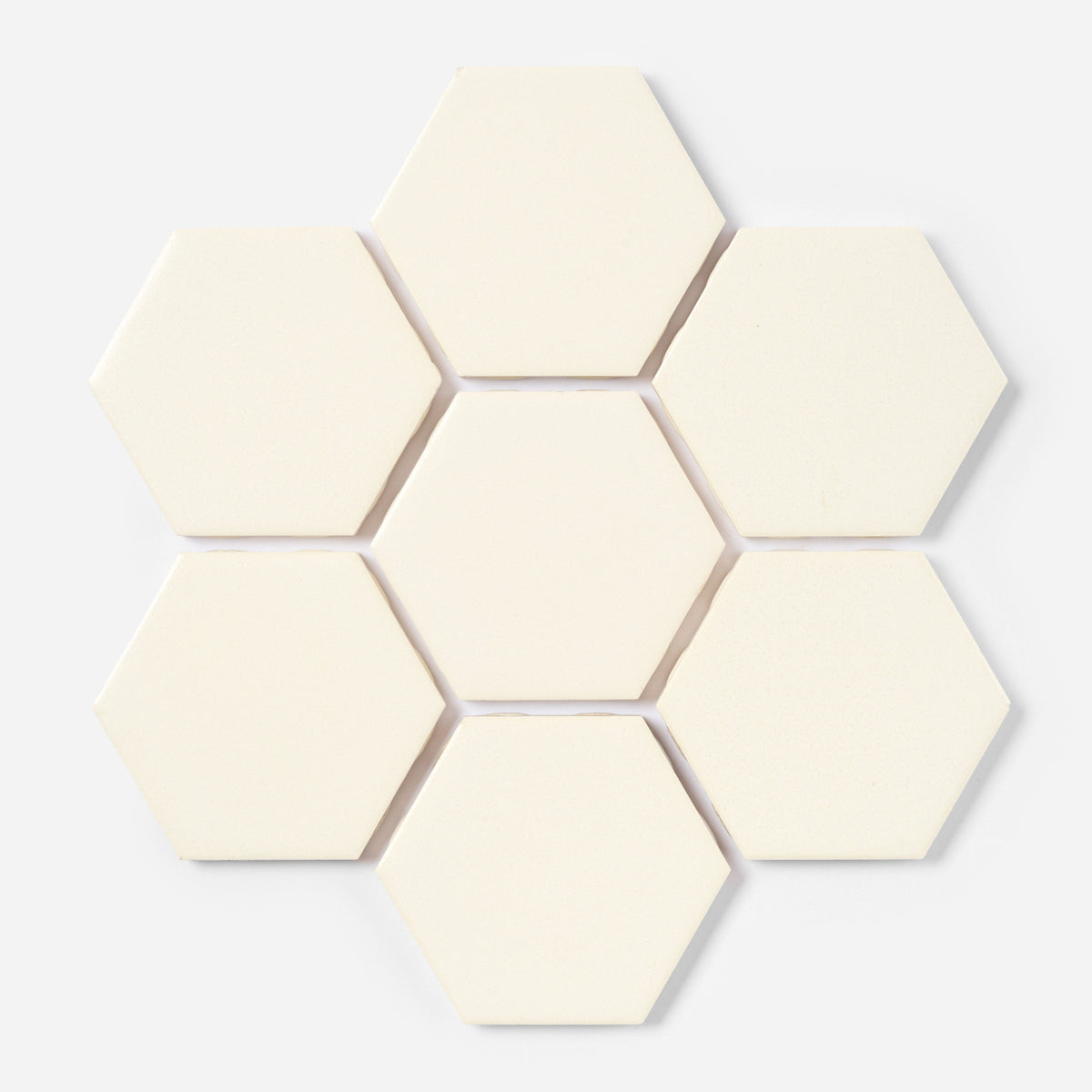 1960s Florida Tile Matte White Hex Wall or Floor Tile