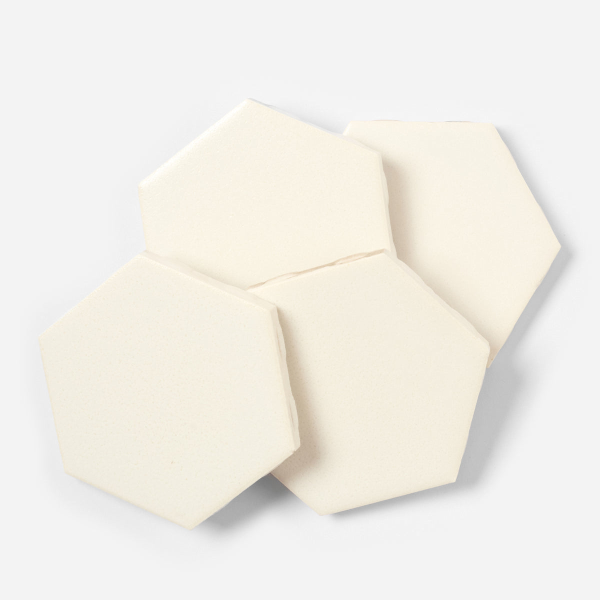1960s Florida Tile Matte White Hex Wall or Floor Tile