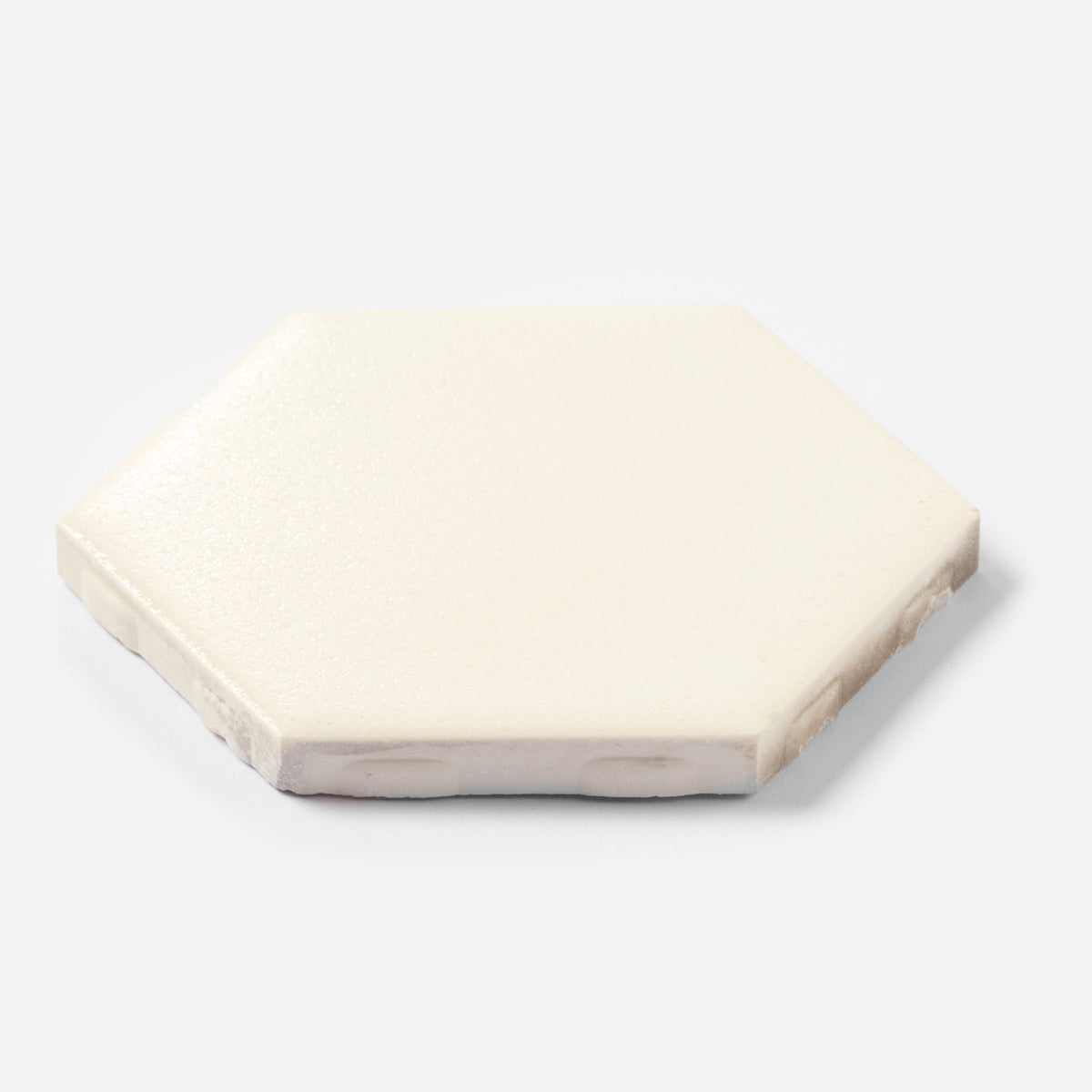 1960s Florida Tile Matte White Hex Wall or Floor Tile