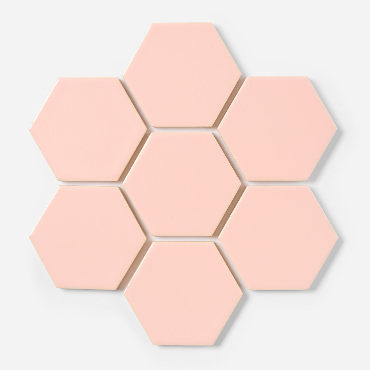 1940s Romany Tiles Pale Pink Matte Hex Floor Tile