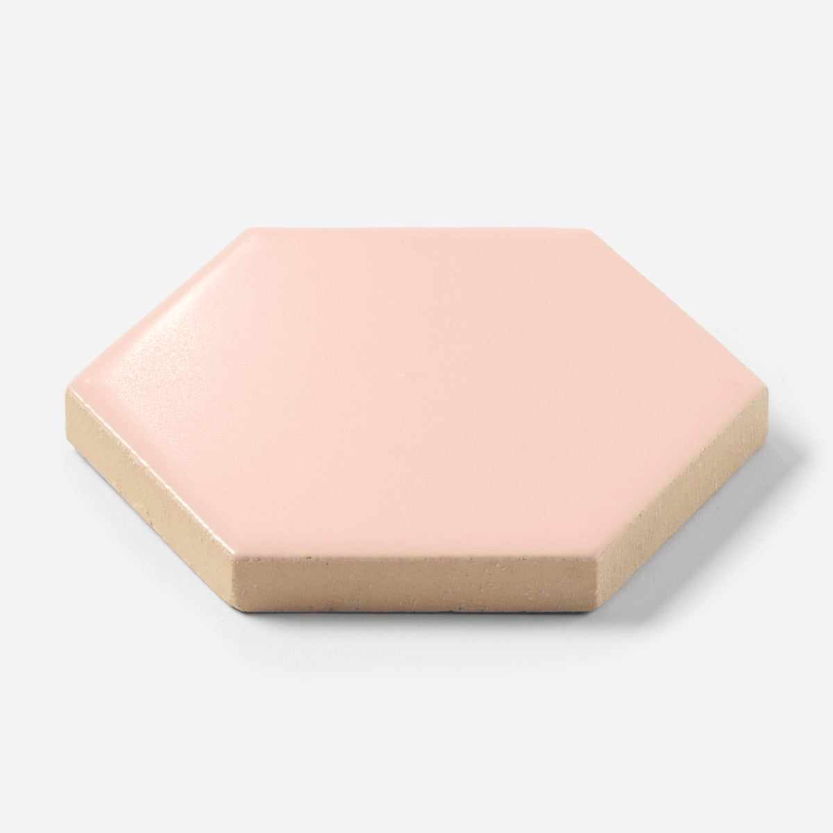 1940s Romany Tiles Pale Pink Matte Hex Floor Tile