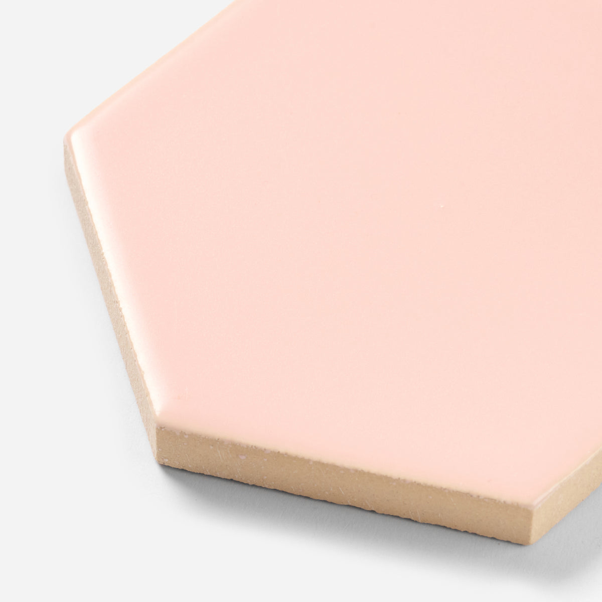 1940s Romany Tiles Pale Pink Matte Hex Floor Tile