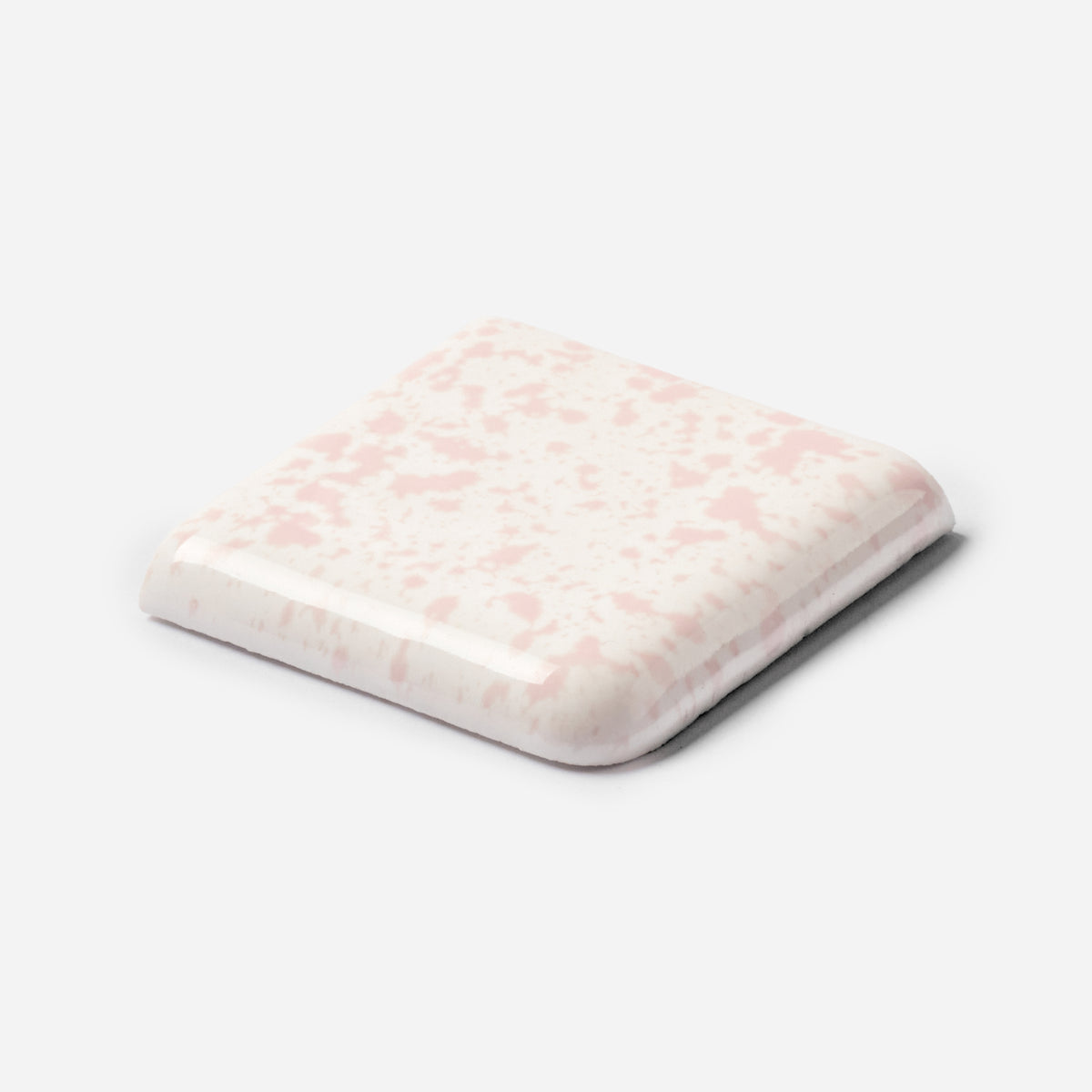 1960s Florida Tile Dapple Glaze Venetian Pink Corner Bullnose Tile