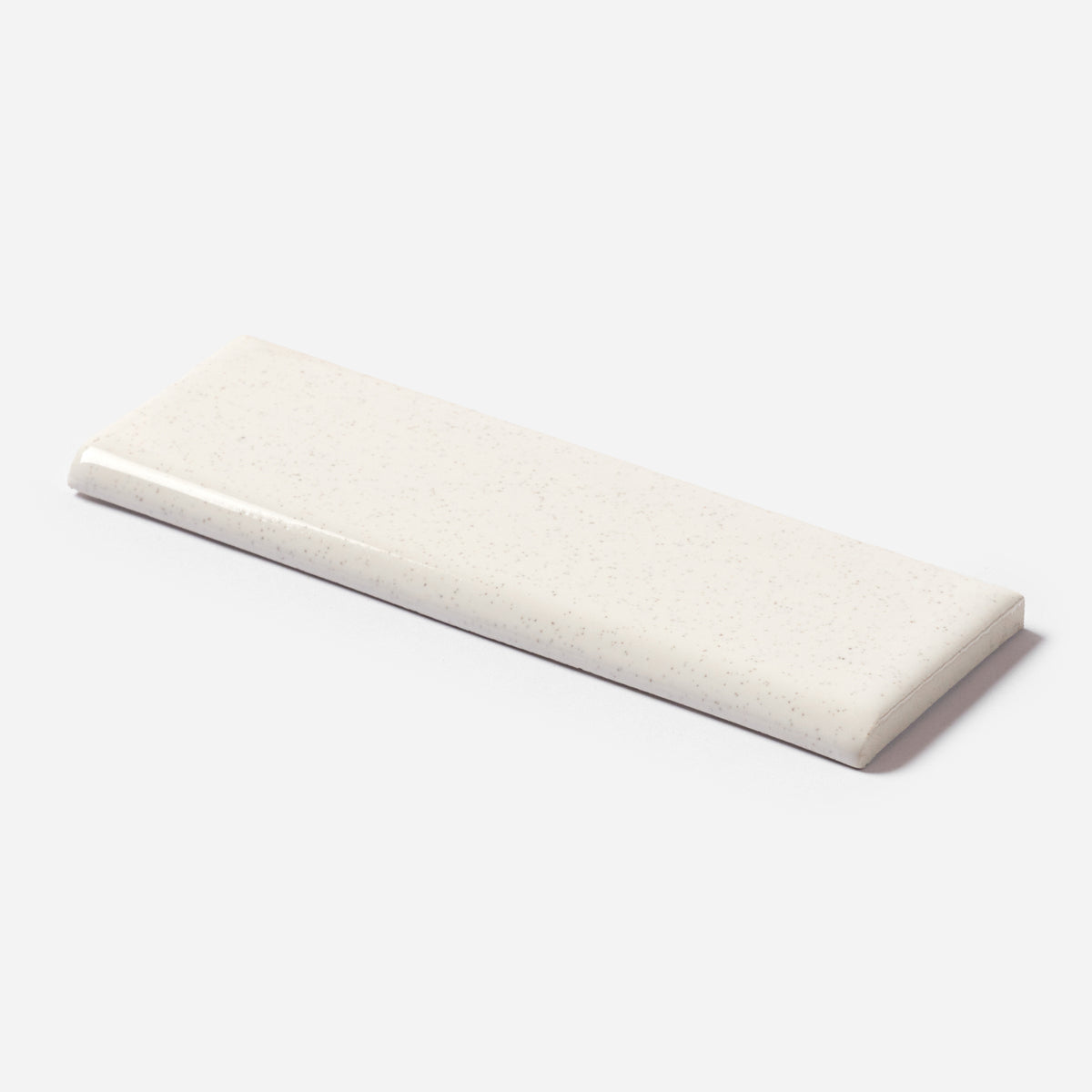 1960s Florida Tile Granite White Bullnose Tile