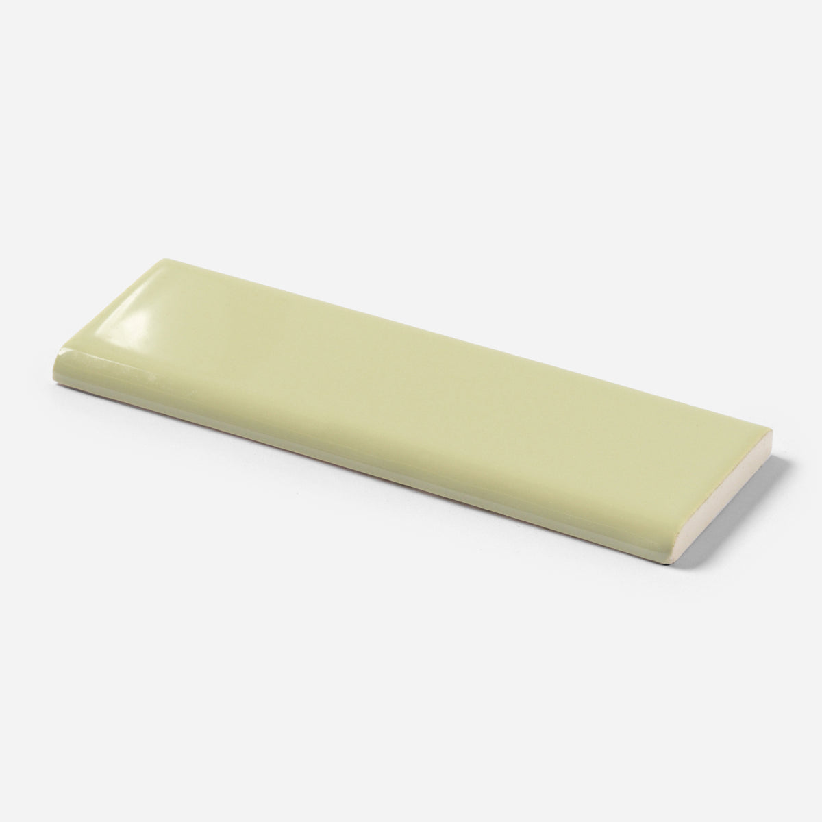 1970s Mid State Desert Olive Bullnose Tile