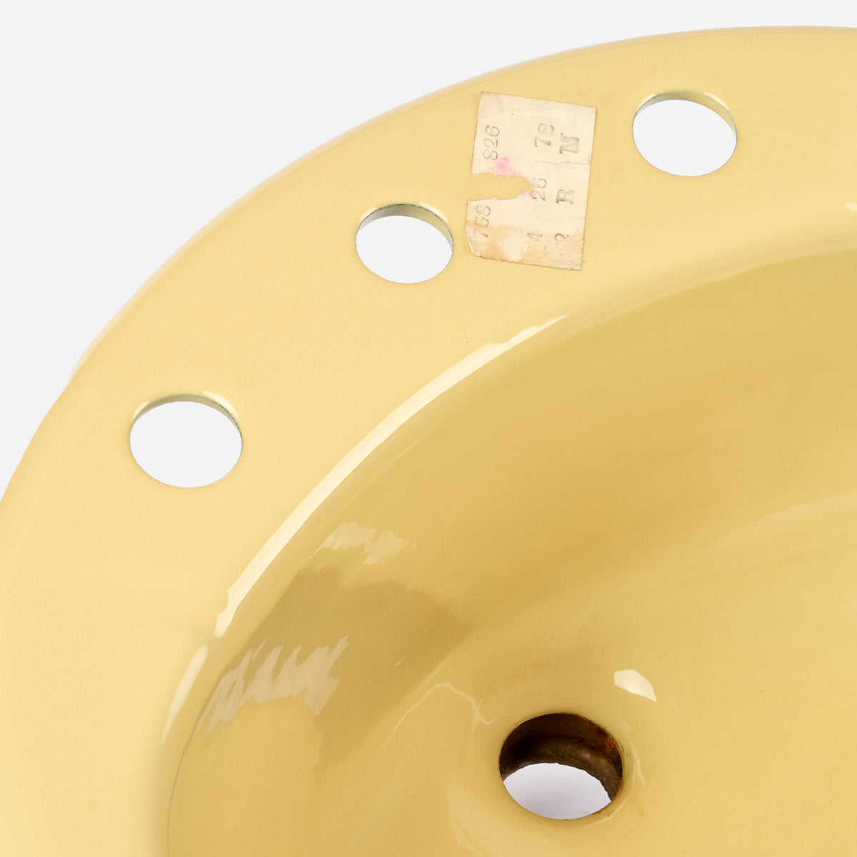 1970s Vintage Kohler Enameled Cast Iron Harvest Gold 8" Centers Farmington Sink