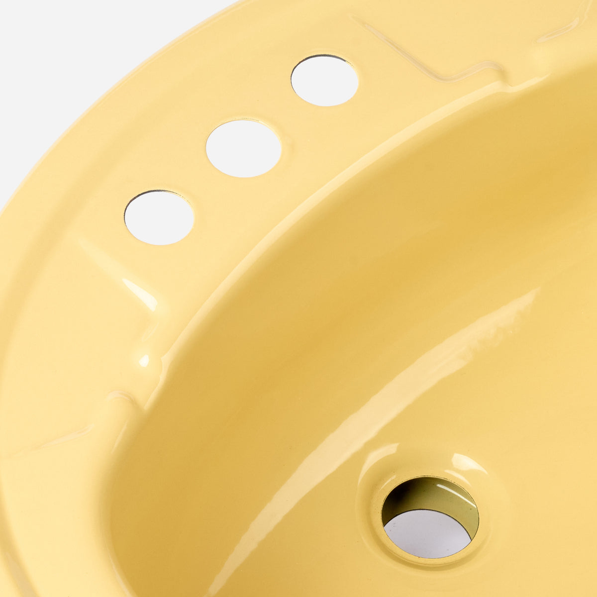 1970s Vintage Metal American Standard Yellow 4" Centers Sink