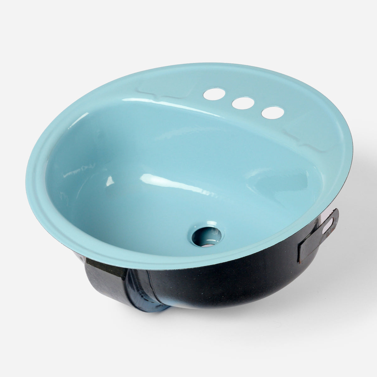 1970s Vintage Metal Peerless Blue 4" Centers Sink