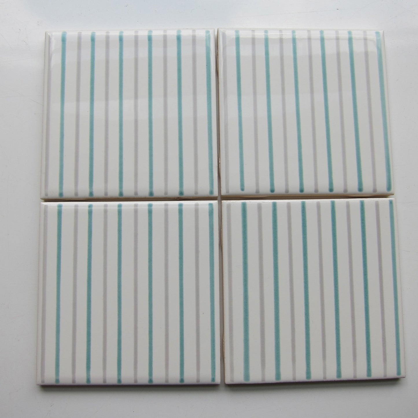 Vintage 1960s Mid-Century Modern Striped Wall Tile, 10 Sq Ft Lot - 80 Piece Set, 100 Sq Ft Available