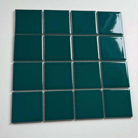 Large Jade Green Vintage Color Tile 1980s Wall Tile, 13 Sq Ft Lot - 13 Piece Set