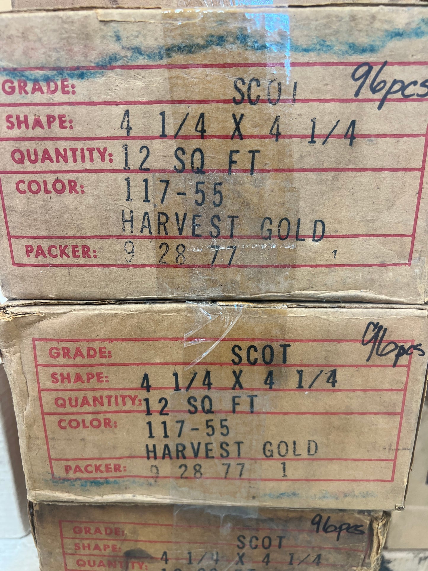 1970s Mid State Tile Harvest Gold Wall Tile, 65 Sq Ft Available - 13 Sq Ft Per Box