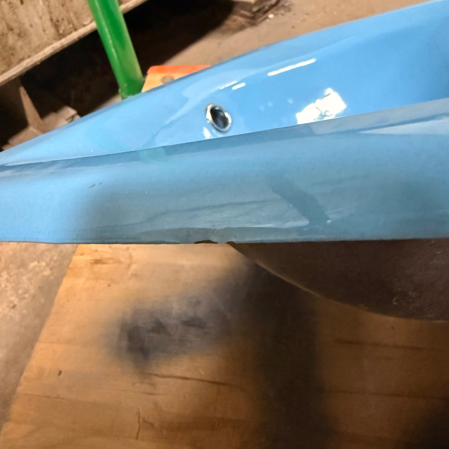 1970s Vintage Kohler Enameled Cast Iron New Orleans Blue 4" Centers Castelle Sink