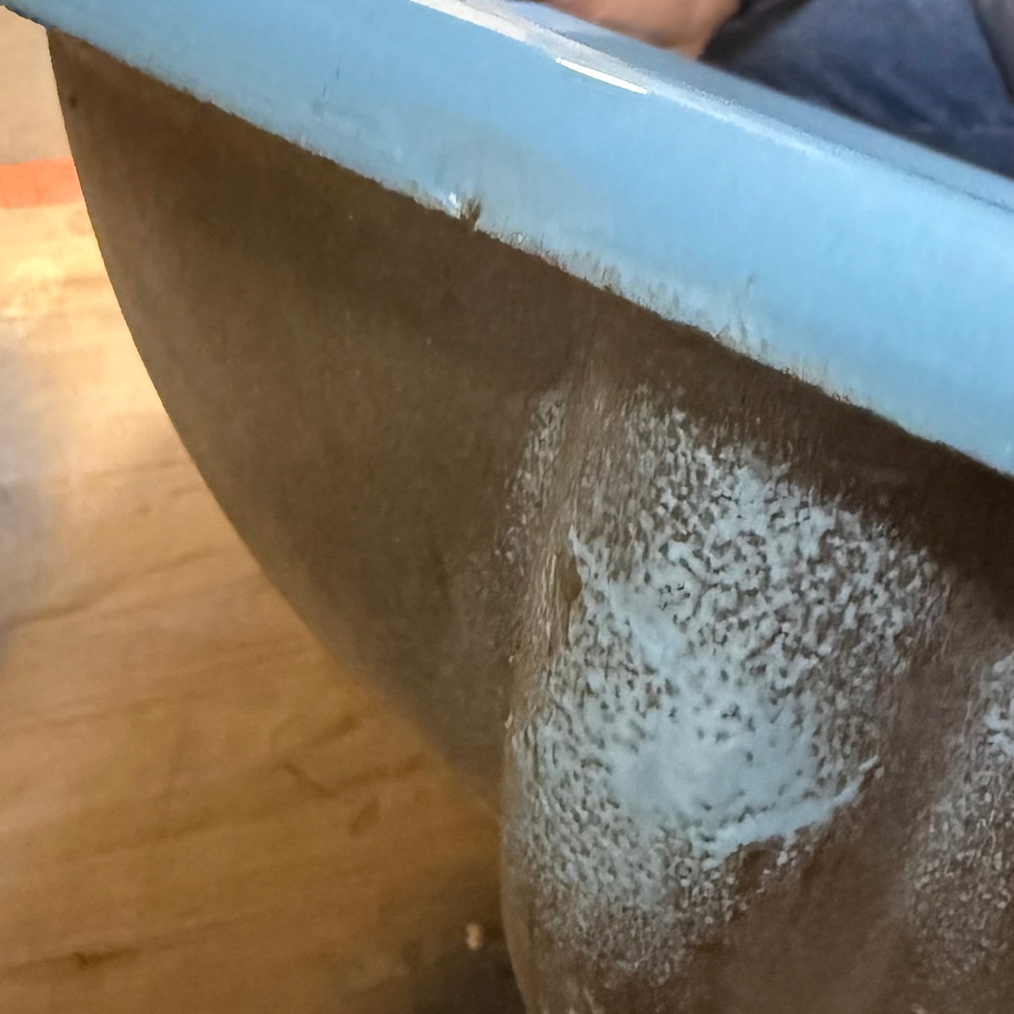 1970s Vintage Kohler Enameled Cast Iron New Orleans Blue 4" Centers Castelle Sink