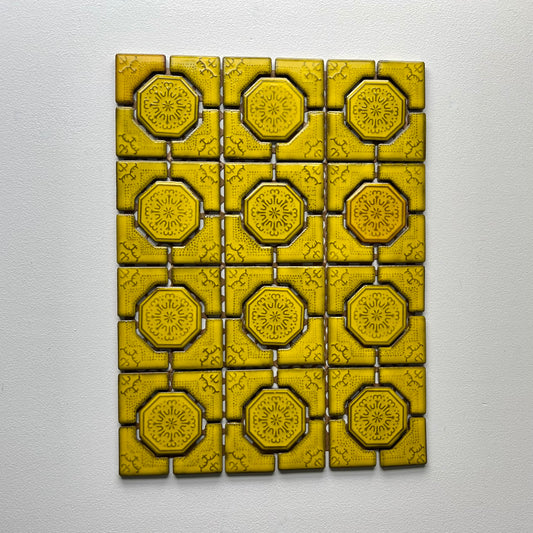 Yellow Japanese 1960s Wall Tile, 10 Sq Ft Lot - 10 Piece Set, 50 Sq Ft Available