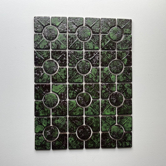 Green/ Silver Japanese 1960s Wall Tile, 20 Sq Ft Lot - 18 Piece Set