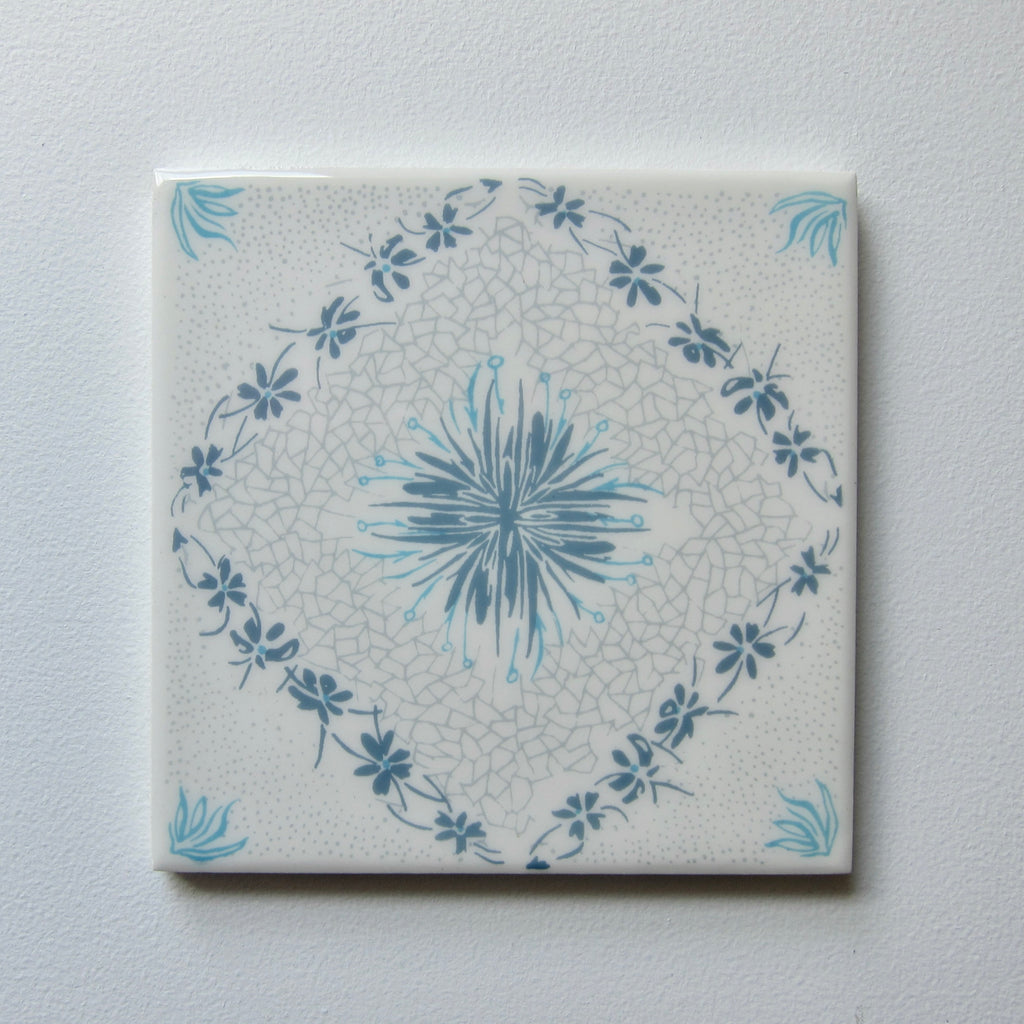 Vintage Mid 20th Century Blue Italian Porcelain Wall Tile, 20 Sq Ft Lot - 158 Piece Set