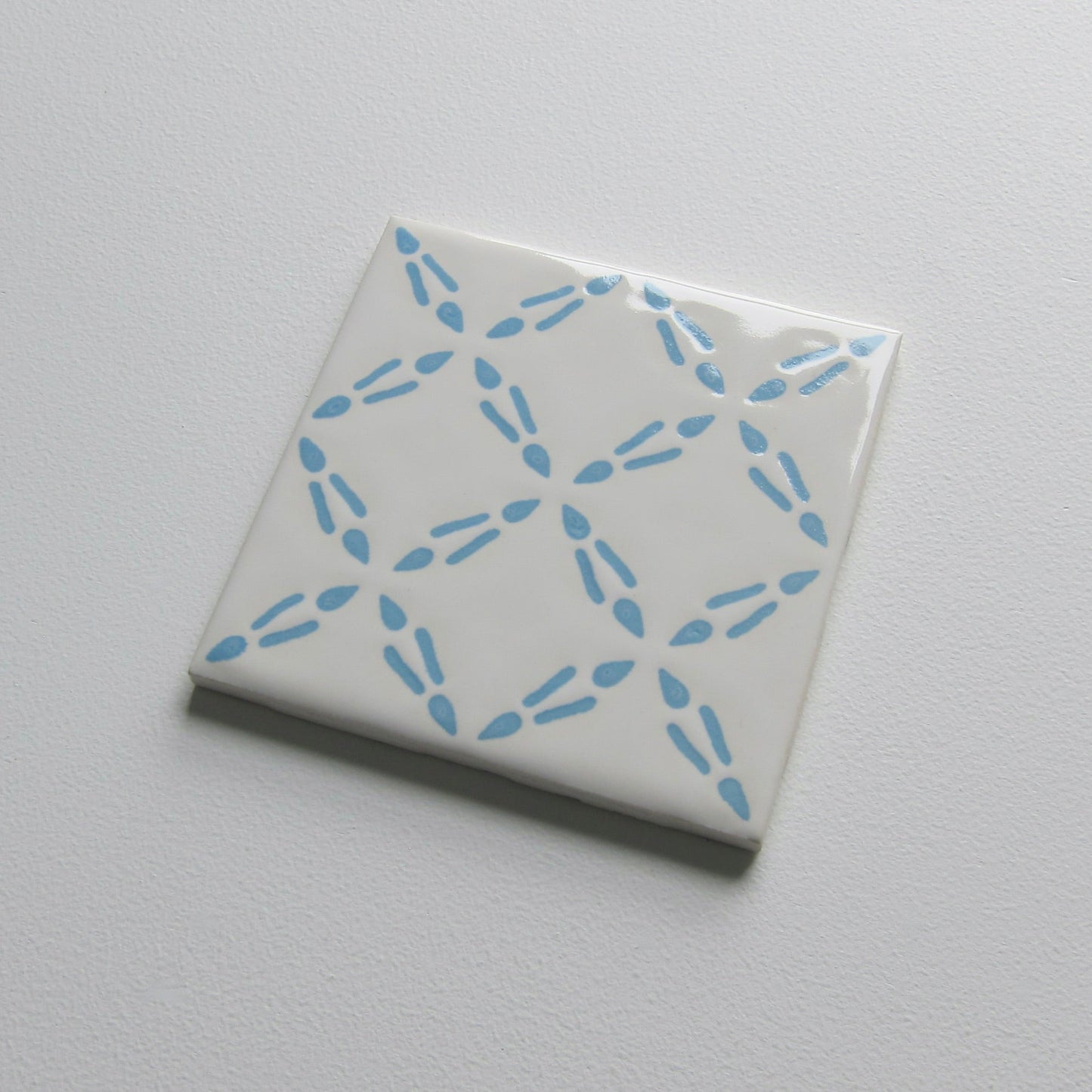 Vintage Wenczel Blue & White 1960s Mid-Century Modern Wall Tile, 24 Sq Ft Lot - 180 Piece Set