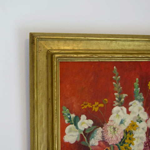 Early 20th Century Original Still Life - Floral Oil Painting on Board