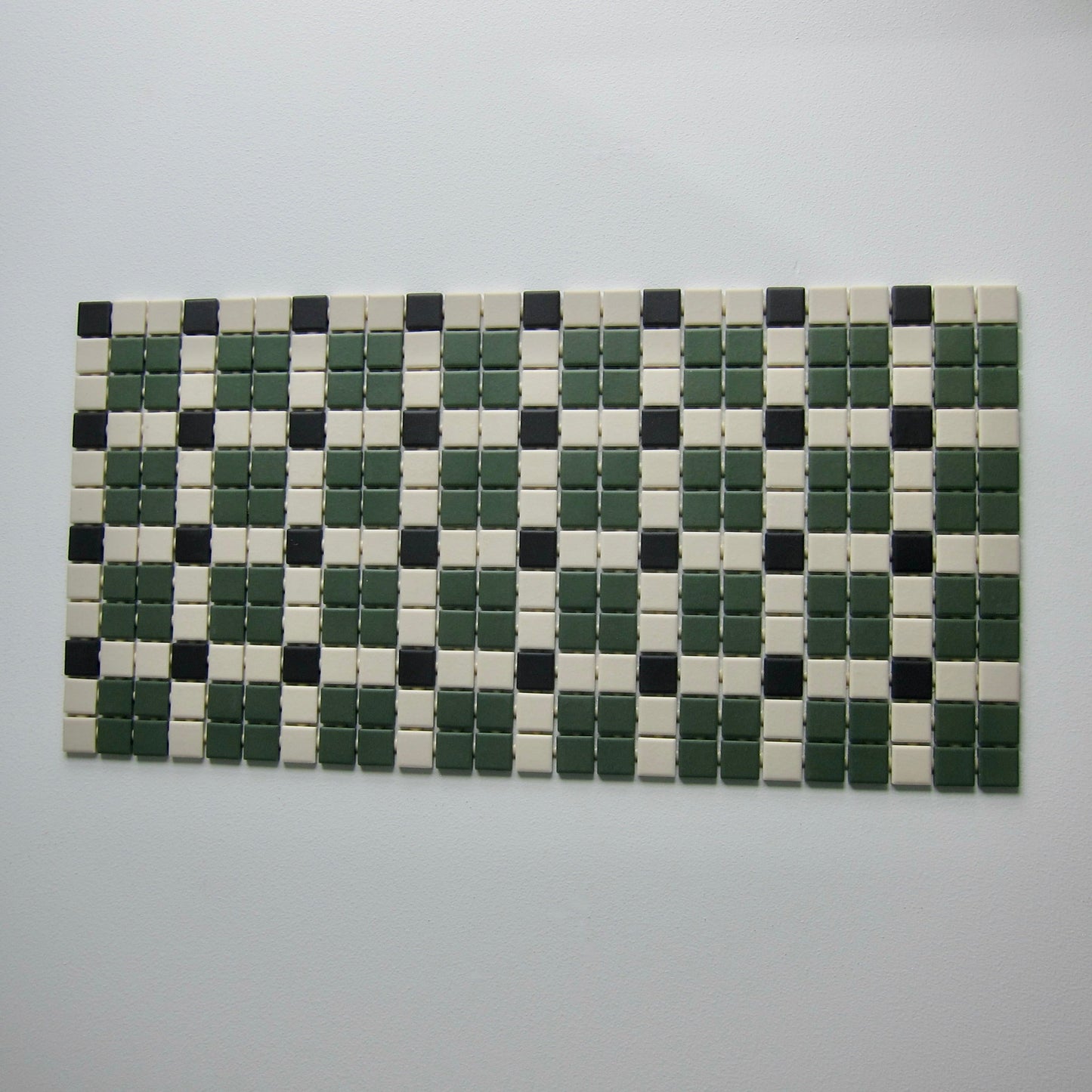 Vintage 1990s Daltile Mosaic Black & Green Floor Tile, 44 Sq Ft Lot - 22 Piece Set