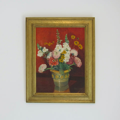 Early 20th Century Original Still Life - Floral Oil Painting on Board