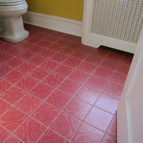 Vintage Neoclassical Red Floor Tile