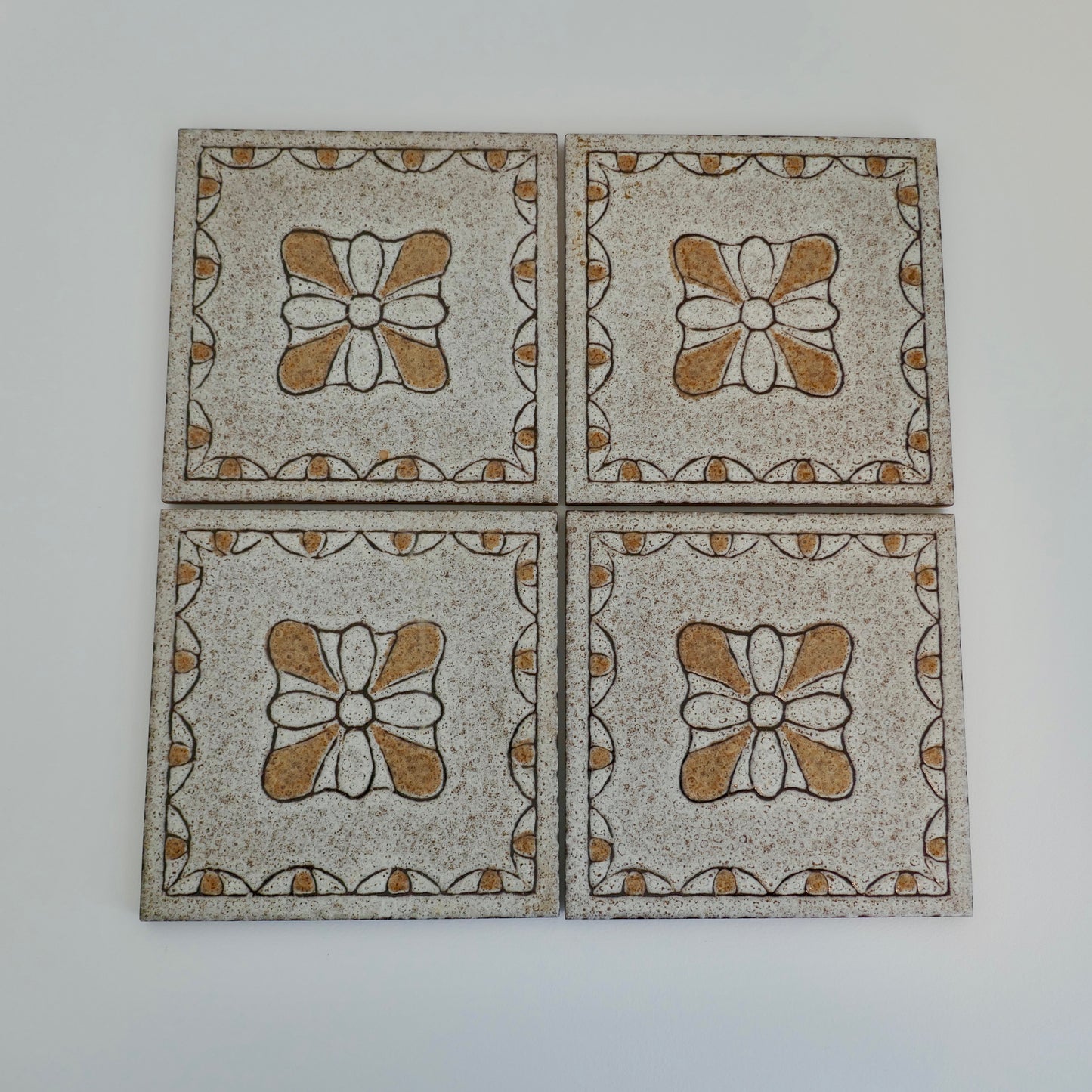 Vintage 1970s Italian Terracotta Floor Tile, 11 Sq Ft Lot - 24 Piece Set, 22 Sq Ft Available